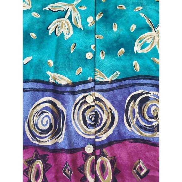 Vintage Bentley Woman Top Women's size 3X? Tunic length MOP Buttons Side Slits - Picture 7 of 8